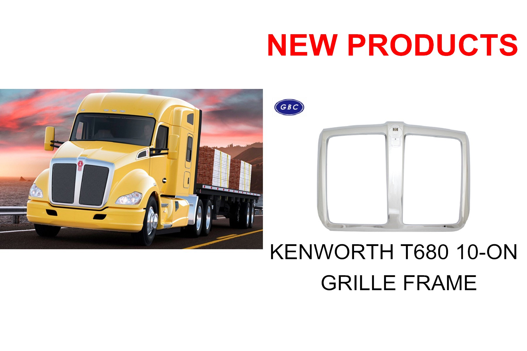 KENWORTH T680 10-ON GRILLE FRAME